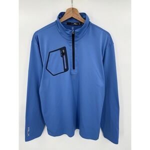 RLX Ralph Lauren Shirt Mens Large 1/4 Zip Golf Performance Pullover Wicking Blue